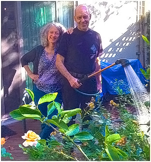 Drs. Connie and Marcel in their Mountain View, CA garden.
