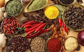 Vivid colors of spices.